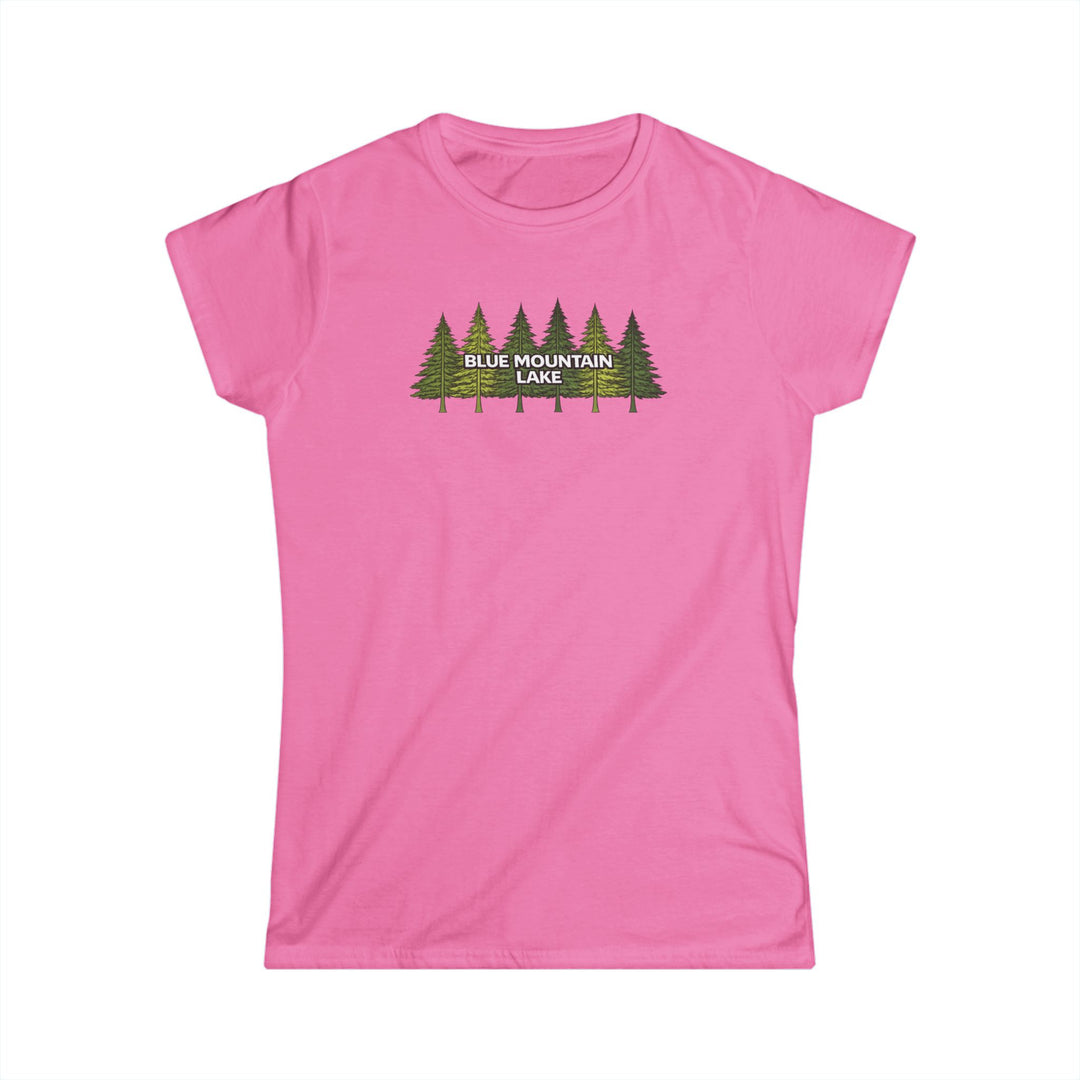 Blue Mountain Lake Pine Trees Ladies Tee