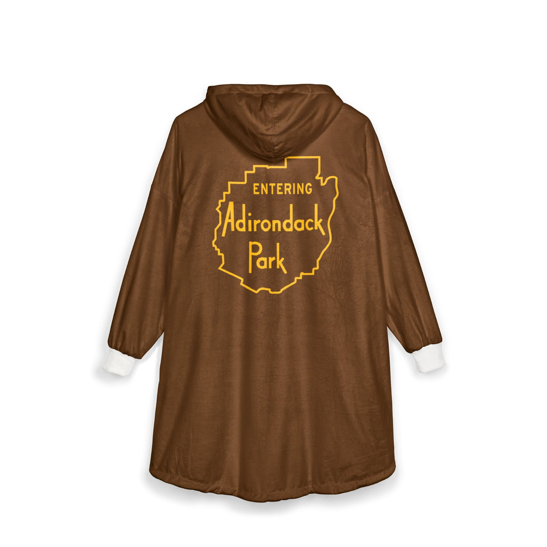 Entering Adirondack Park Hooded Blanket