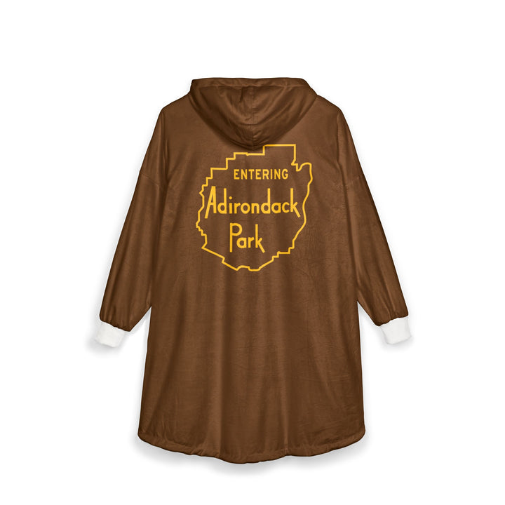 Entering Adirondack Park Hooded Blanket