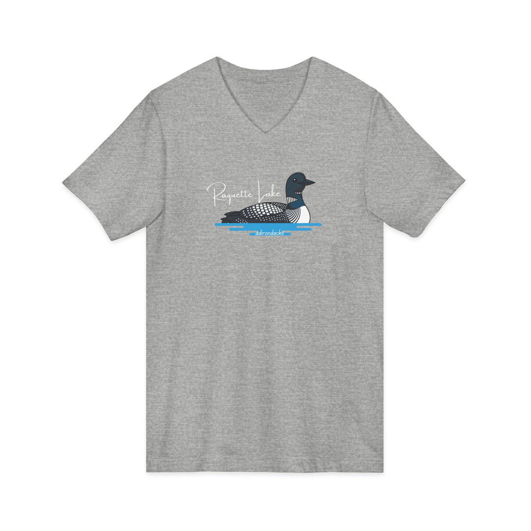 Raquette Lake Unisex V-Neck T-Shirt - Loon