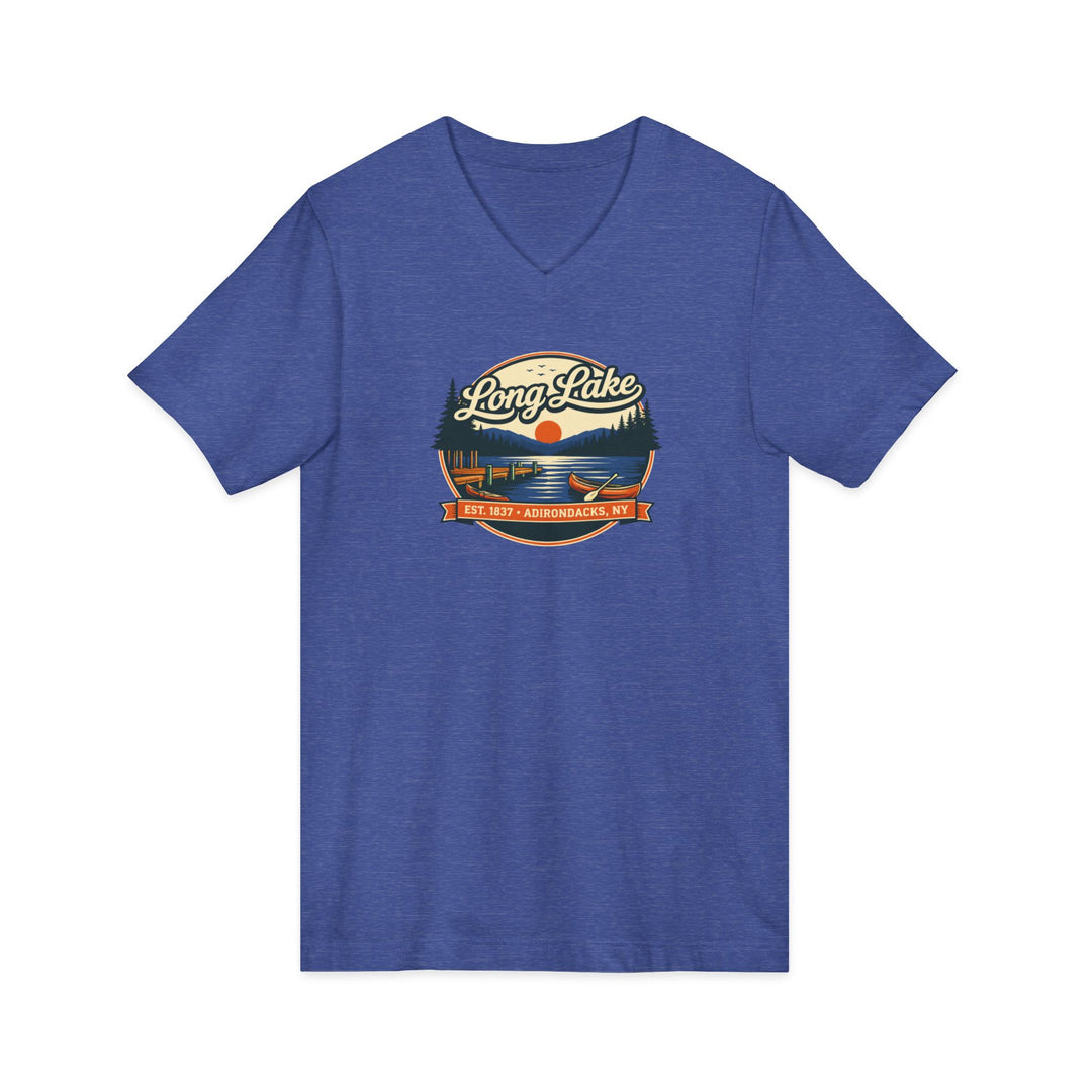 Long Lake Sunset Unisex V-Neck T-Shirt