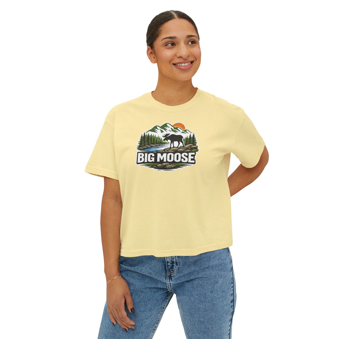 Big Moose Sunset Ladies Boxy Tee