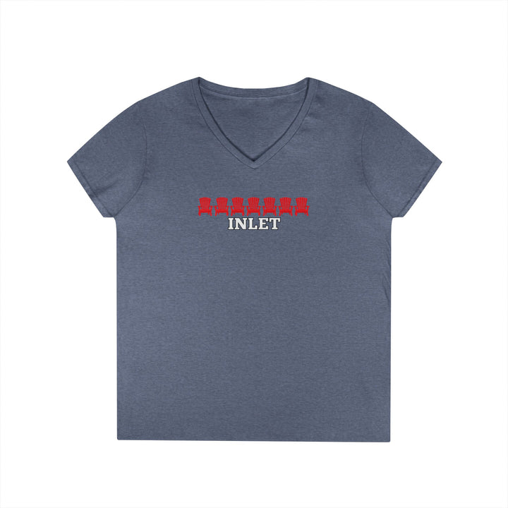 Inlet Ladies V-Neck T-Shirt - Red Chairs