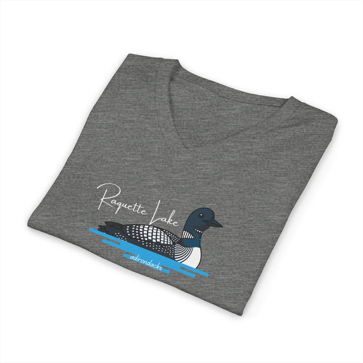 Raquette Lake Unisex V-Neck T-Shirt - Loon