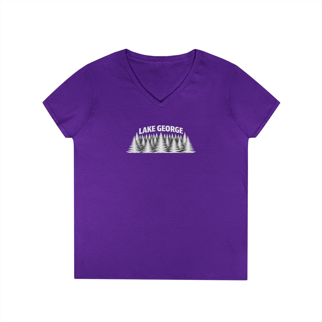 Lake George Trees Ladies V-Neck