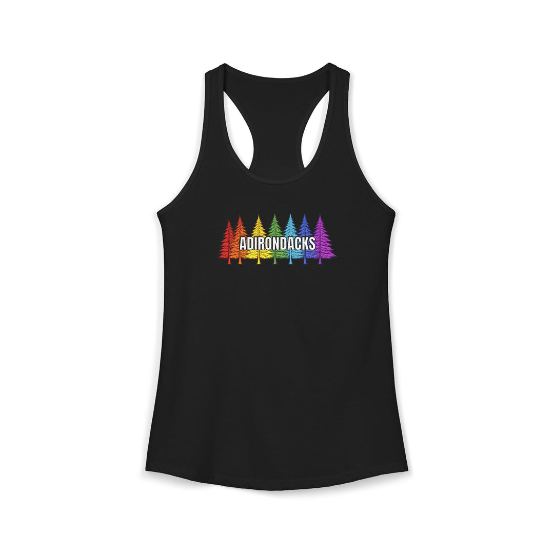 Adirondack Ladies Rainbow Tree Racerback