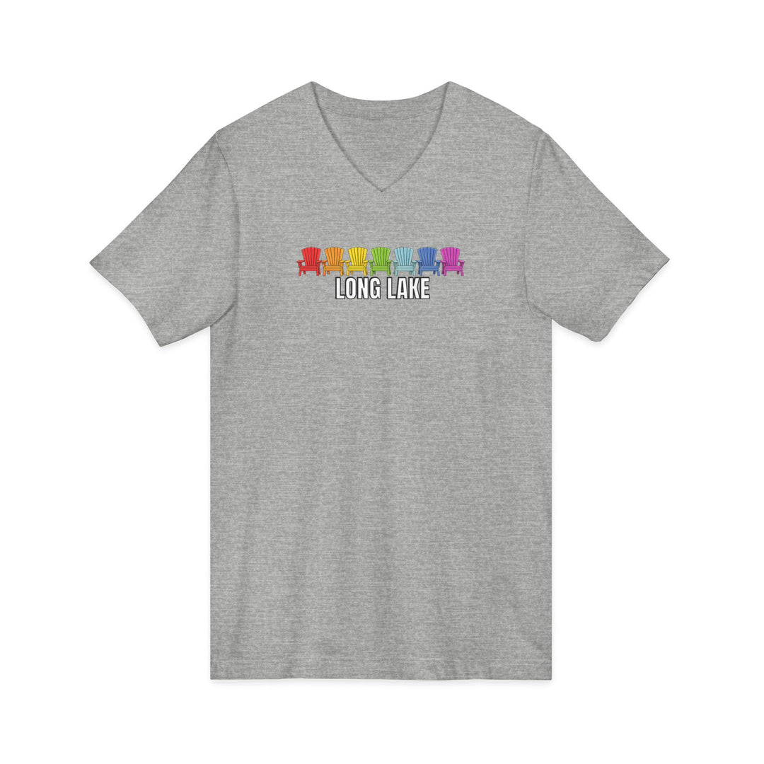 Long Lake Rainbow Chairs Unisex V-Neck T-Shirt