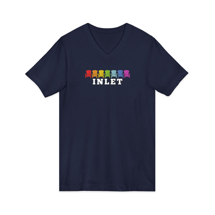 Inlet Unisex V-Neck T-Shirt - Rainbow Chairs