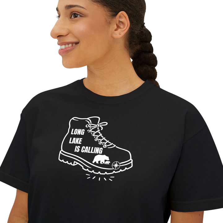 Long Lake is Calling Ladies Boxy Tee