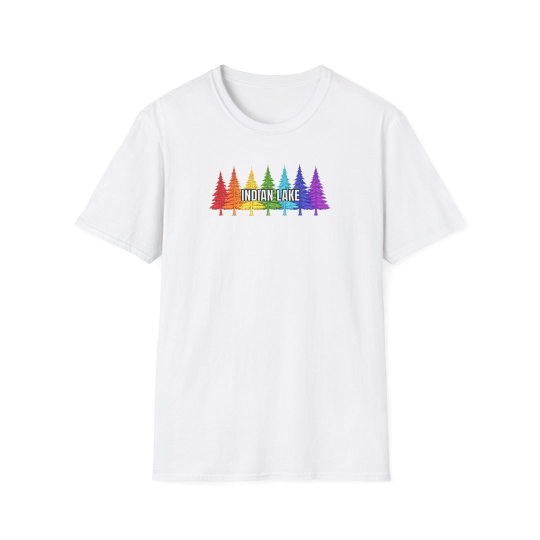 Indian Lake Unisex T-Shirt - Rainbow Trees