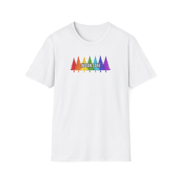 Indian Lake Unisex T-Shirt - Rainbow Trees
