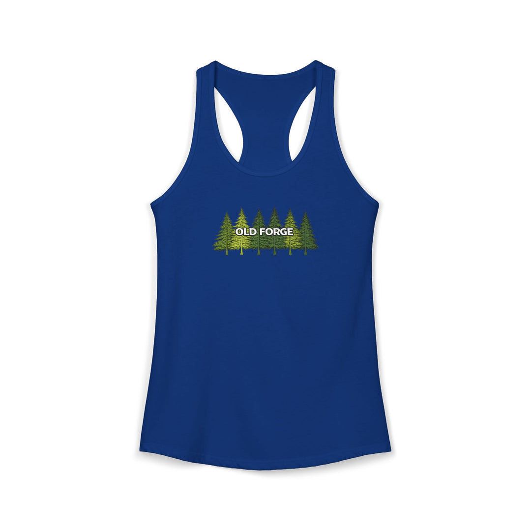 Old Forge Pine Trees Ladies Racerback