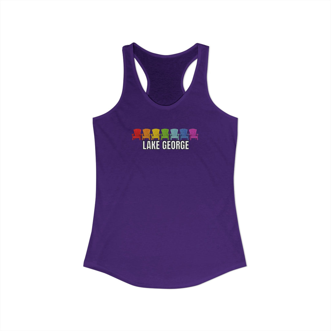Lake George Rainbow Chairs Racerback Tank