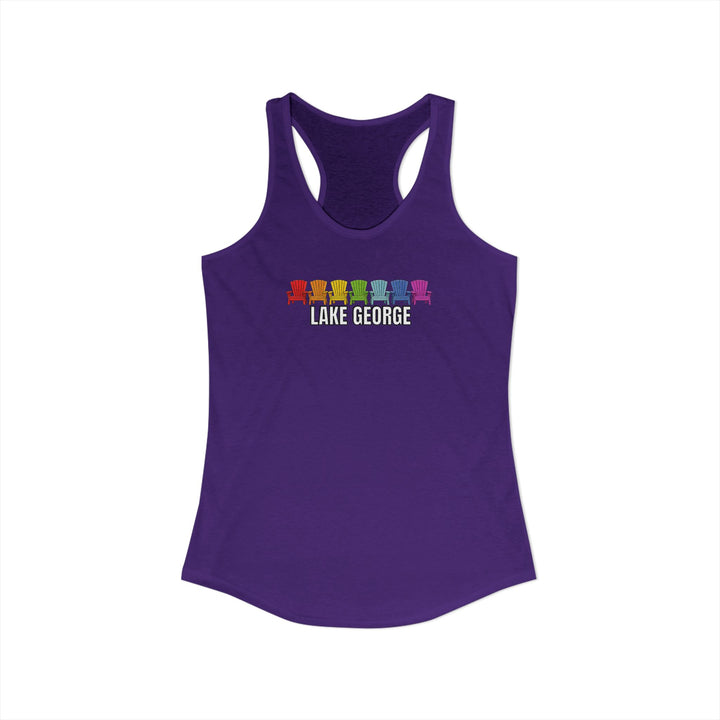 Lake George Rainbow Chairs Racerback Tank