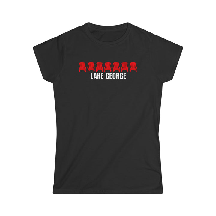 Lake George Red Chairs Ladies T-Shirt