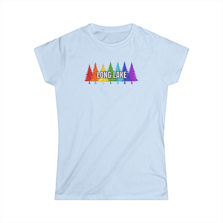 Long Lake Rainbow Trees Ladies Tee