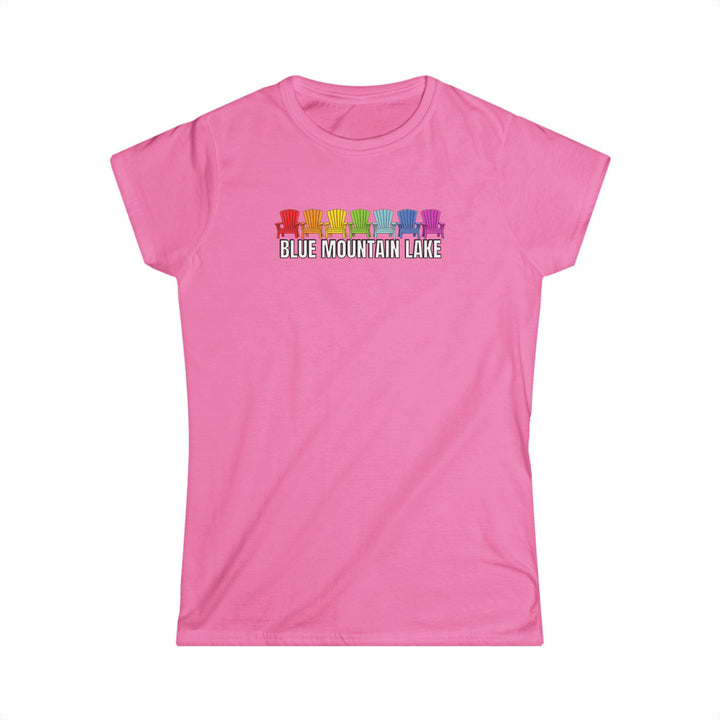Blue Mountain Lake Rainbow Chairs Ladies Tee