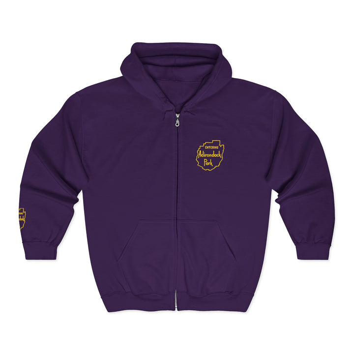 Entering Adirondack Park - Embroidered Zip Up Hoodie