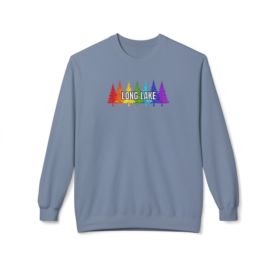 Long Lake Rainbow Trees  Sweatshirt