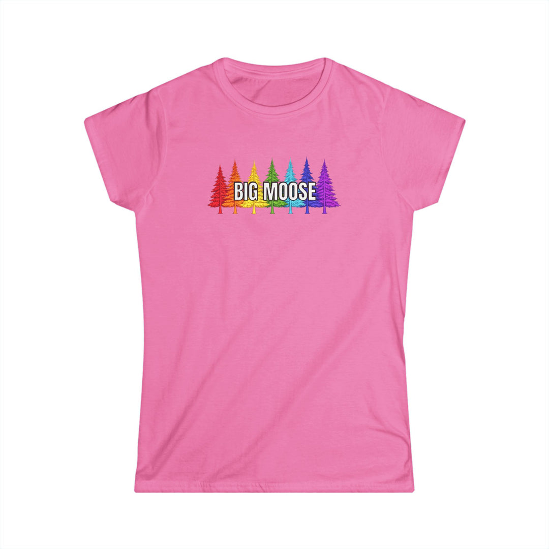 Big Moose Rainbow Trees Ladies Tee