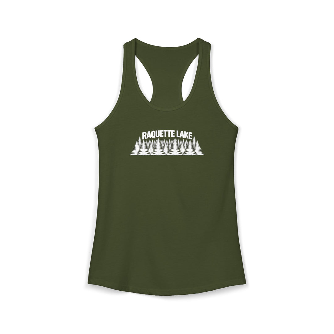 Raquette Lake Ladies Racerback - Trees