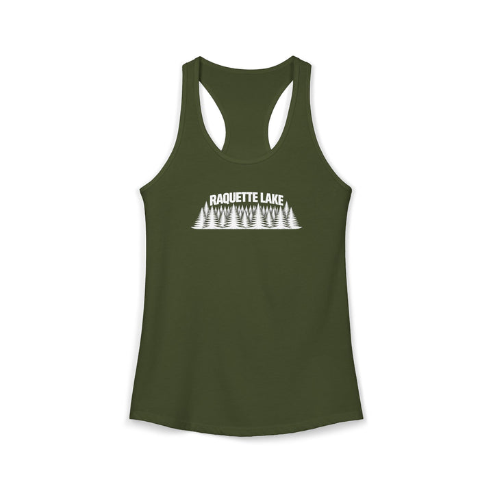 Raquette Lake Ladies Racerback - Trees