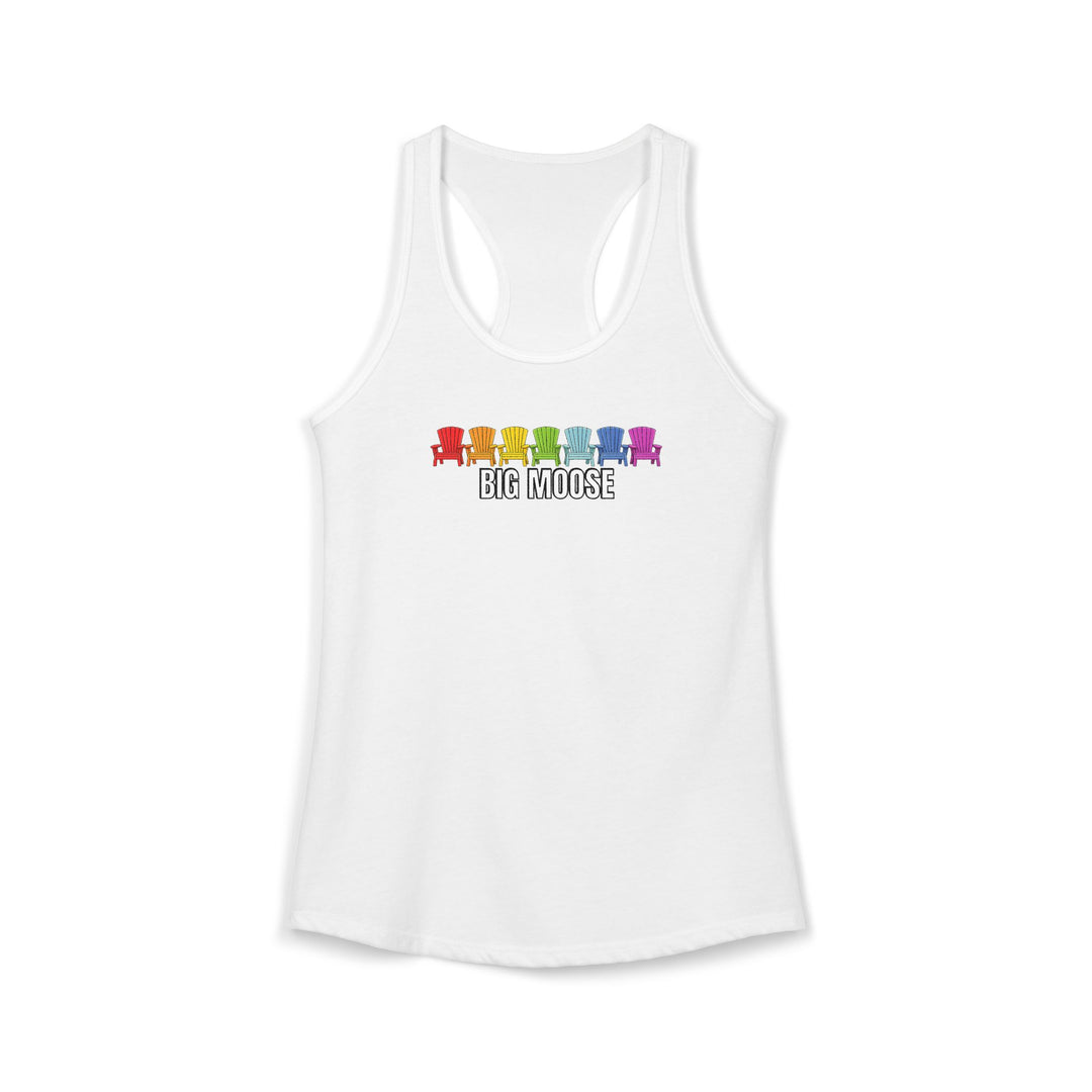 Big Moose Rainbow Chairs Ladies Racerback