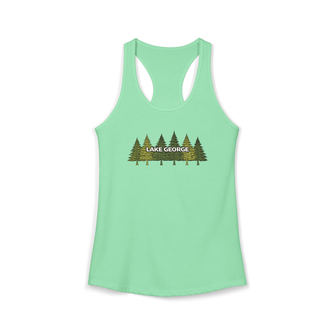 Lake George Green Trees Racerback Tank