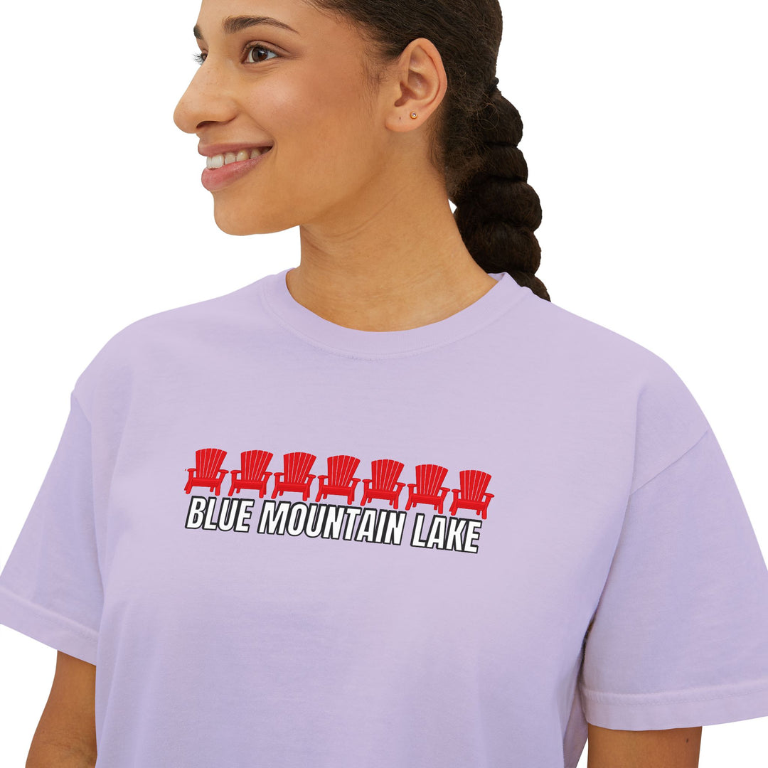 Blue Mountain Lake ADK Chairs Ladies Boxy Tee