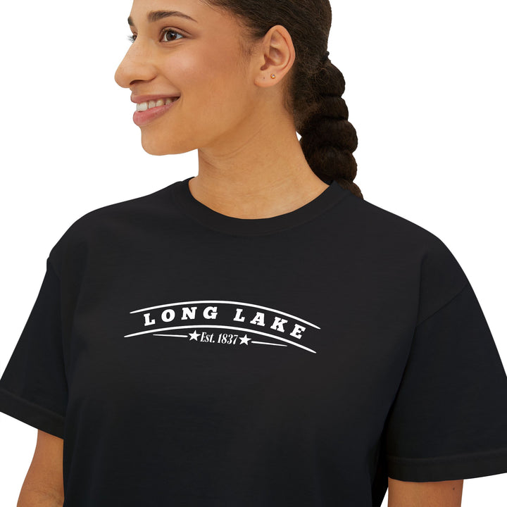 Long Lake My Happy Place Ladies Boxy Tee