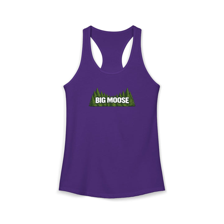 Big Moose Trees Ladies Racerback Tank