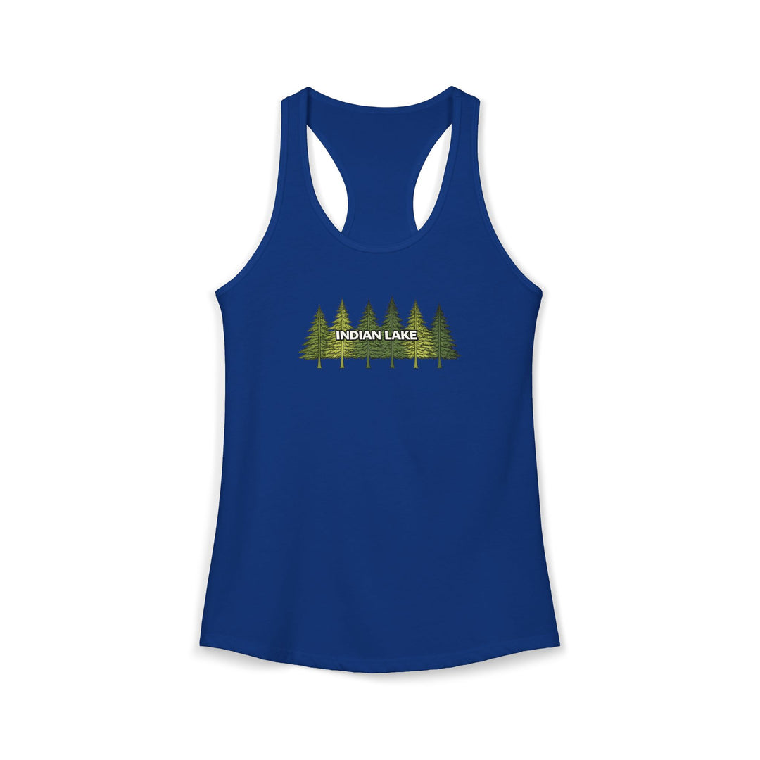 Indian Lake Ladies Racerback - Pine Trees