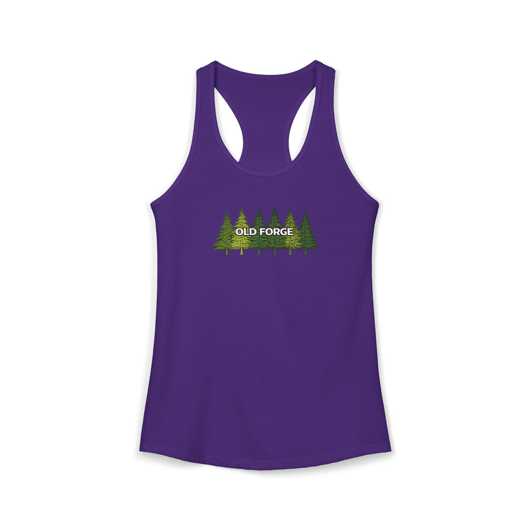 Old Forge Pine Trees Ladies Racerback