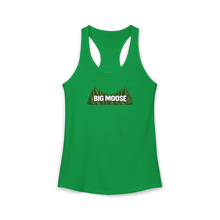 Big Moose Trees Ladies Racerback Tank