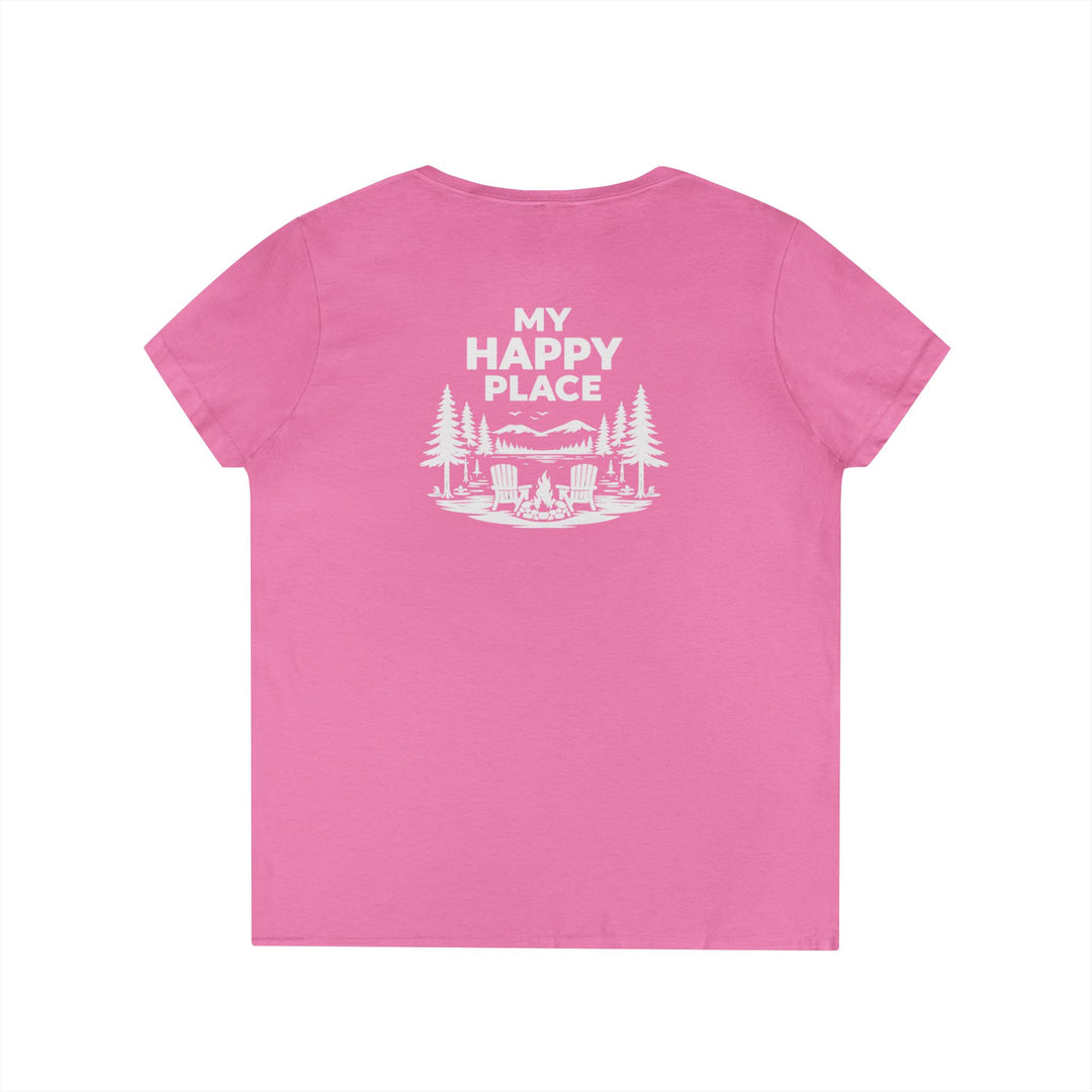 Old Forge My Happy Place Ladies V-Neck T-Shirt