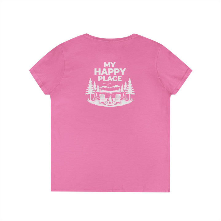 Old Forge My Happy Place Ladies V-Neck T-Shirt