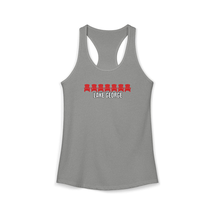 Lake George Red Chairs Racerback Tank