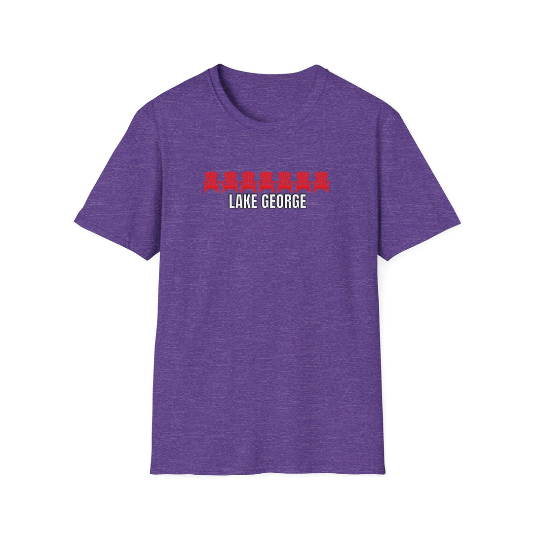 Lake George Unisex T-Shirt - Red Chairs