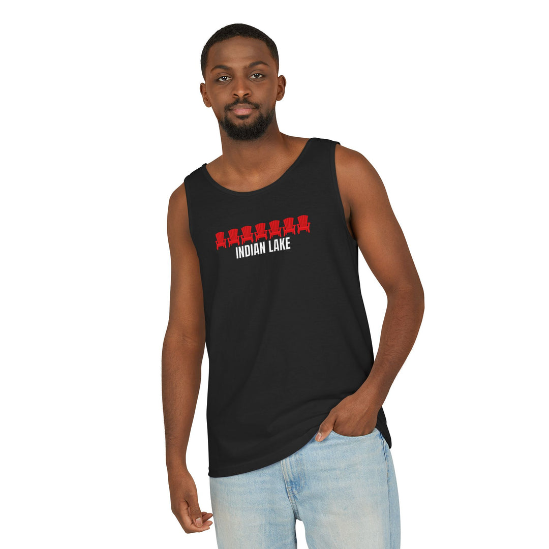 Indian Lake Unisex Tank - Red Chairs