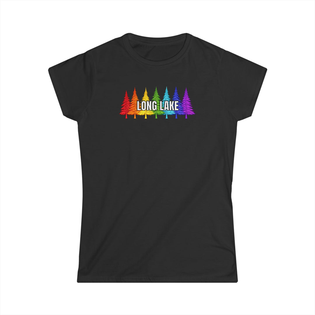 Long Lake Rainbow Trees Ladies Tee