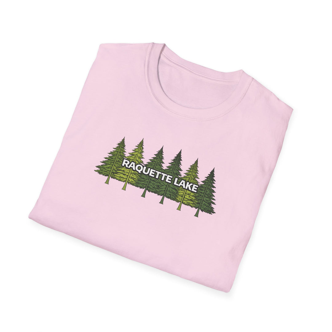 Raquette Lake Unisex T-Shirt - Pine Trees