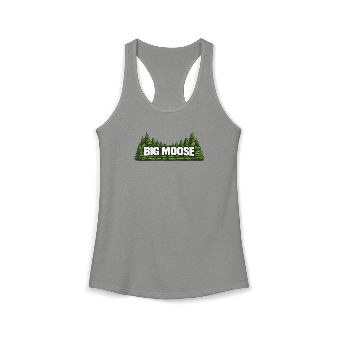 Big Moose Trees Ladies Racerback Tank