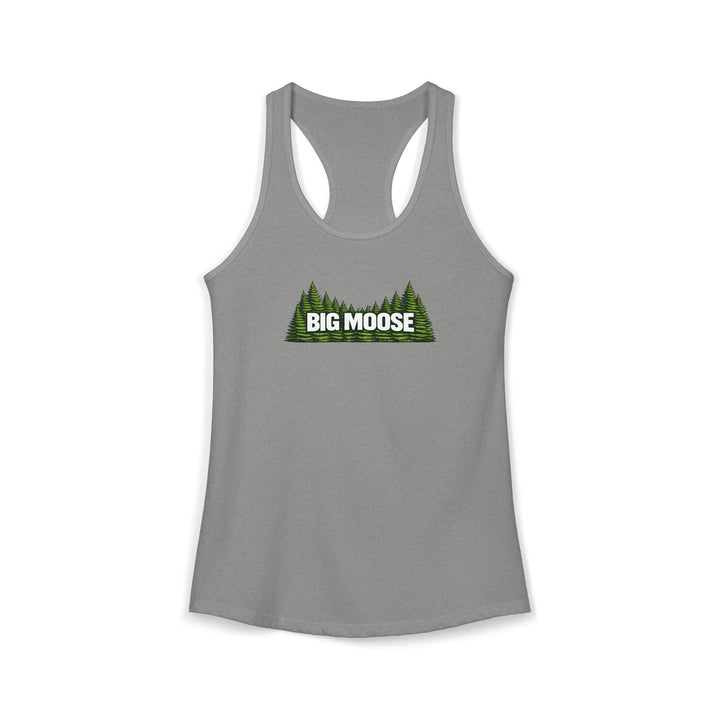 Big Moose Trees Ladies Racerback Tank