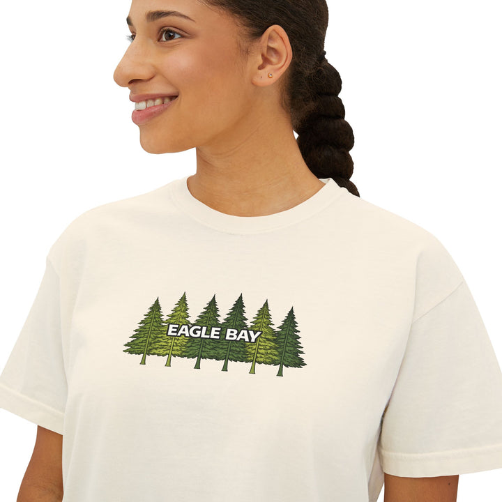 Eagle Bay Ladies Boxy Tee - Pine Trees