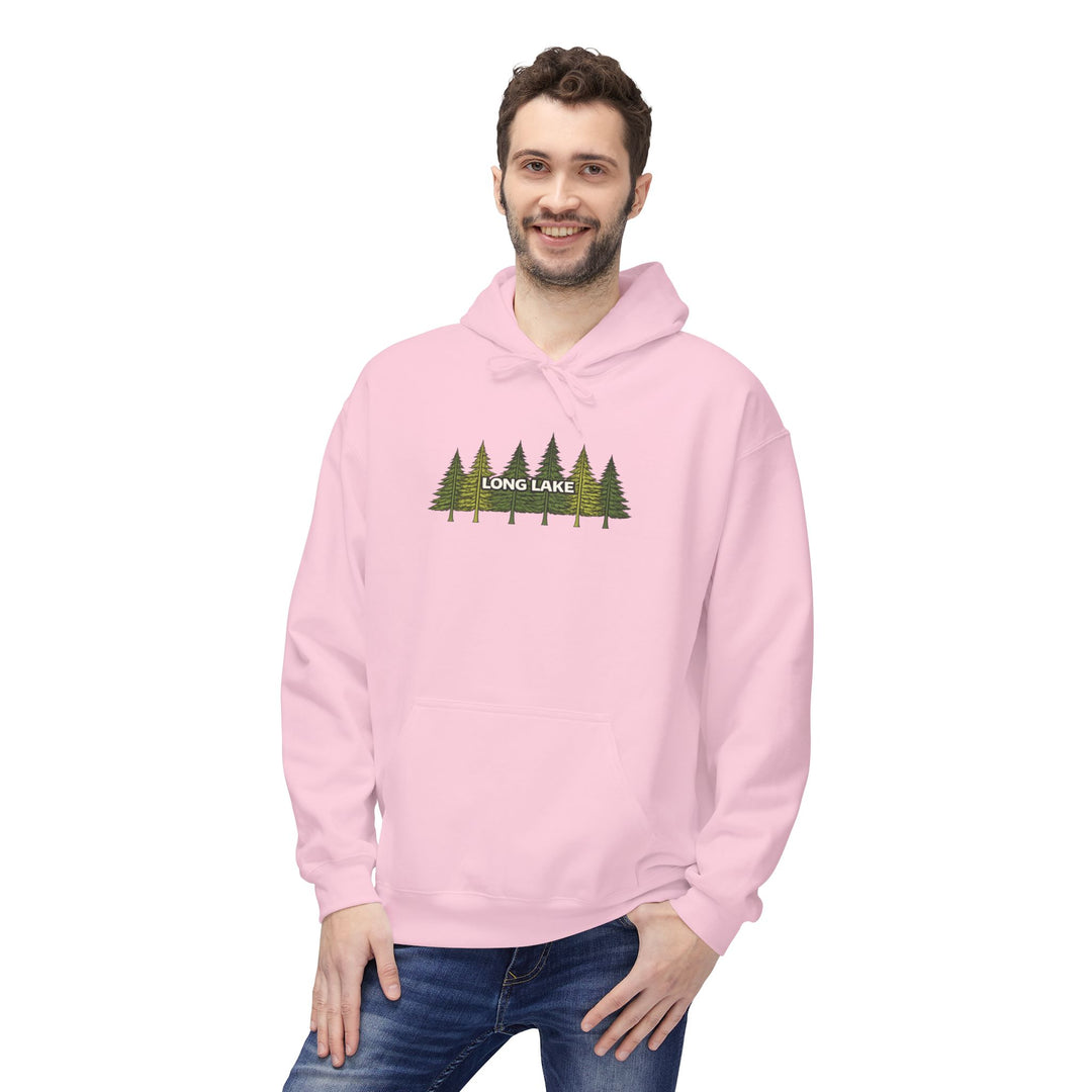 Long Lake Pine Trees Hoodie