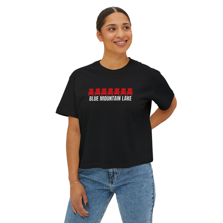 Blue Mountain Lake ADK Chairs Ladies Boxy Tee