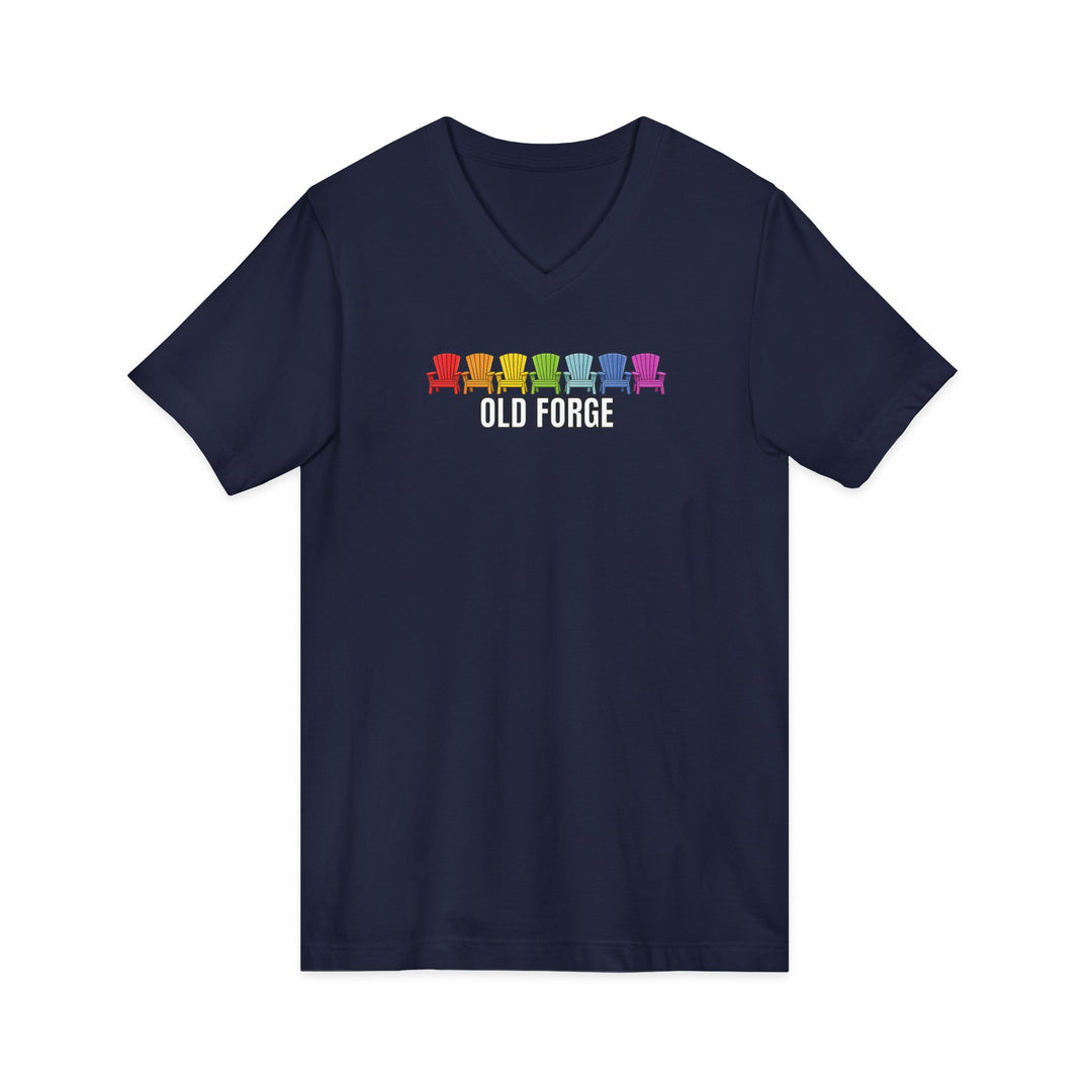 Old Forge Rainbow Chairs Unisex V-Neck T-Shirt