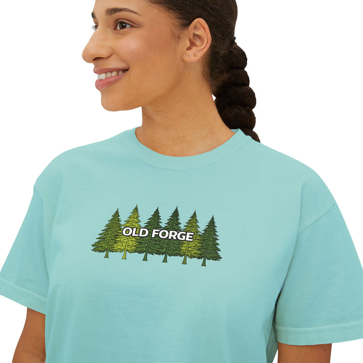 Old Forge Pine Trees Ladies Boxy Tee