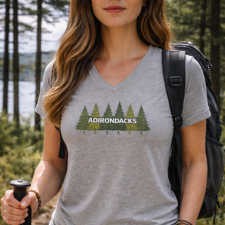 Adirondack Pine Trees Unisex V-Neck