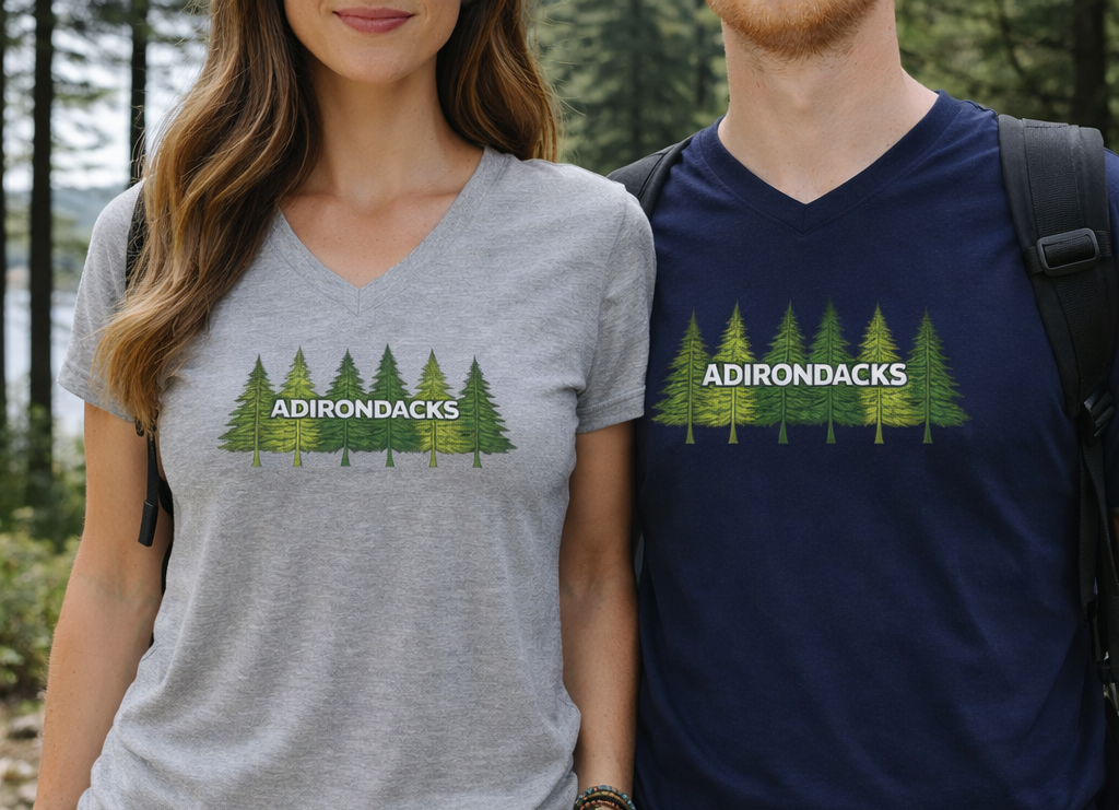 Adirondack Pine Trees Unisex V-Neck